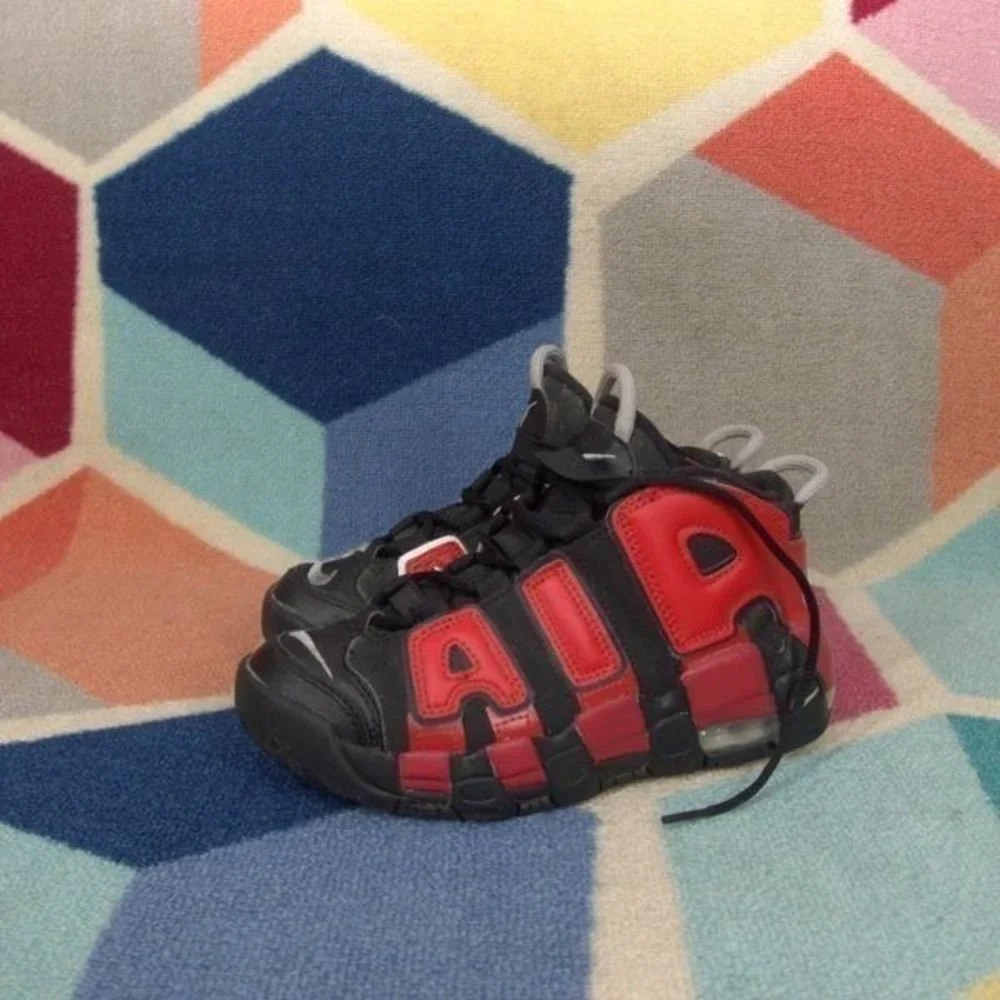 Nike Air More Uptempo 96‎ Split' [GS Youth Sz 2Y] Shoes Black Red Blue